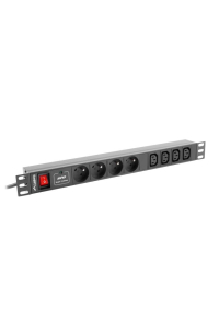 Lanberg PDU-04E04I-0200-BK napěťová distribuční jednotka (PDU) 4 AC zásuvky / AC zásuvek 1U Černá Obrázok pre Lanberg PDU-04E04I-0200-BK napěťová distribuční jednotka (PDU) 4 AC zásuvky / AC zásuvek 1U Černá