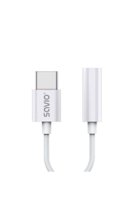 Obrázok pre Audio adaptér - USB typ 3.1 C (M) - Jack 3,5 mm (F) - bílý SAVIO AK-51