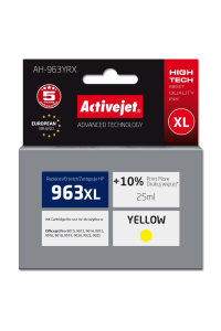 Obrázok pre Activejet AH-963YRX inkoust pro tiskárny HP, Náhradní inkoust HP 963XL 3JA29AE; Premium; 1760 stran; žlutý