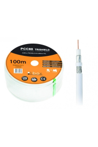 Libox Kabel koncentryczny PCC80 100m koaxiální kabel RG-6/U Bílá Obrázok pre Libox Kabel koncentryczny PCC80 100m koaxiální kabel RG-6/U Bílá