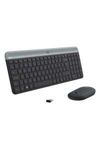 Logitech Slim MK470 klávesnice Obsahuje myš Univerzální RF bezdrátový QWERTY US Mezinárodní Grafit Obrázok pre Logitech Slim MK470 klávesnice Obsahuje myš Univerzální RF bezdrátový QWERTY US Mezinárodní Grafit
