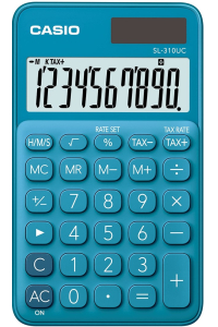 Casio SL-310UC-BU kalkulačka Kapsa Jednoduchá kalkulačka Modrá Obrázok pre Casio SL-310UC-BU kalkulačka Kapsa Jednoduchá kalkulačka Modrá