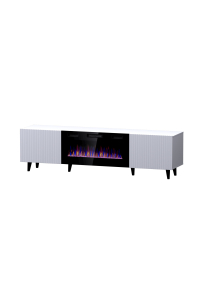 Obrázok pre RTV skříňka PAFOS EF s elektrickým krbem 180x42x49 cm bílá matná