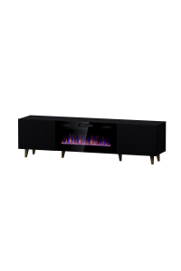 Obrázok pre RTV skříň PAFOS EF s elektrickým krbem 180x42x49 černá matná