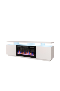 Obrázok pre Skříňka RTV EVA s elektrickým krbem 180x40x52 cm bílá/lesklá bílá