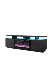 Obrázok pre Skříňka RTV EVA s elektrickým krbem 180x40x52 cm grafit/lesklý grafit