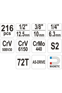 Obrázok pre YATO YT-38841 Sada klíčů 1/4