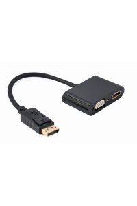 Gembird A-DPM-HDMIFVGAF-01 DisplayPort samec na HDMI samice + adaptérový kabel VGA samice, černý Obrázok pre Gembird A-DPM-HDMIFVGAF-01 DisplayPort samec na HDMI samice + adaptérový kabel VGA samice, černý