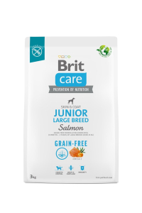 Obrázok pre Suché krmivo pro mladé psy (3 měsíce - 2 roky), velká plemena nad 25 kg - Brit Care Dog Grain-Free Junior Large salmon 3kg