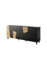 Obrázok pre Komoda ETNA 200x42x82 černá matná + dub craft