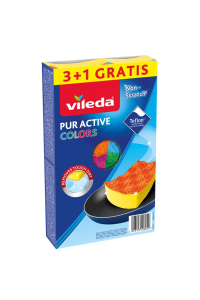 Vileda Pur Active Colors myčka nádobí 4 ks. Obrázok pre Vileda Pur Active Colors myčka nádobí 4 ks.