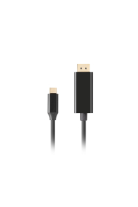 Obrázok pre Lanberg CA-CMDP-10CU-0030-BK adaptér k video kabelům 3 m USB typu C DisplayPort Černá