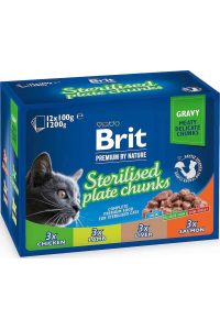 Obrázok pre BRIT Premium Cat Sterilised Plate Box - mokré krmivo pro kočky - 12x100g