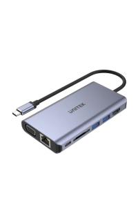 Unitek D1019B USB-C Hub 8W1 USB-C 3.1, PD 100W, D1019B Obrázok pre Unitek D1019B USB-C Hub 8W1 USB-C 3.1, PD 100W, D1019B