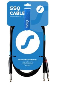 SSQ JSJM2 SS-1453 Kabel Jack Stereo - 2x Jack Mono 2 m Černá Obrázok pre SSQ JSJM2 SS-1453 Kabel Jack Stereo - 2x Jack Mono 2 m Černá