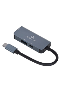 Gembird A-CM-COMBO3-02 dokovací stanice/replikátor portů Kabel USB 3.2 Gen 1 (3.1 Gen 1) Type-C Stříbrná Obrázok pre Gembird A-CM-COMBO3-02 dokovací stanice/replikátor portů Kabel USB 3.2 Gen 1 (3.1 Gen 1) Type-C Stříbrná