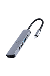 Obrázok pre Gembird A-CM-COMBO5-02 dokovací stanice/replikátor portů Kabel USB 3.2 Gen 1 (3.1 Gen 1) Type-C Stříbrná
