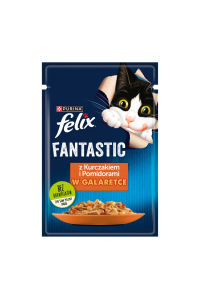 Felix Fanstastic kuře, rajče - vlhké krmivo pro kočky - 85 g Obrázok pre Felix Fanstastic kuře, rajče - vlhké krmivo pro kočky - 85 g