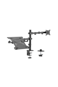 Gembird MA-DA-03 Nastavitelný držák na stůl s ramenem monitoru a přihrádkou na notebook (otočné, naklápěcí, otočné), 17”-32”, do 9 kg Obrázok pre Gembird MA-DA-03 Nastavitelný držák na stůl s ramenem monitoru a přihrádkou na notebook (otočné, naklápěcí, otočné), 17”-32”, do 9 kg