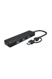 NATEC HUB USB-C 3.0 MAYFLY 4-PORTS + USB-A ADAPTER Obrázok pre NATEC HUB USB-C 3.0 MAYFLY 4-PORTS + USB-A ADAPTER