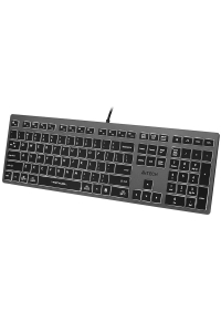 Obrázok pre A4Tech FSTYLER FX60H (White Backlit) klávesnice USB QWERTY Černá, Šedá