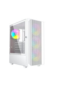 Obrázok pre Gembird Fornax 4000W ARGB herní ATX počítačová skříň, Midi Tower, podsvícení, bílá