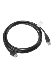 Lanberg CA-USBE-10CC-0030-BK USB kabel USB 2.0 3 m USB A Černá Obrázok pre Lanberg CA-USBE-10CC-0030-BK USB kabel USB 2.0 3 m USB A Černá