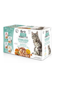 Obrázok pre Brit Care Cat Sterilized Flavour Box Pouch - mokré krmivo pro kočky - 12x85 g