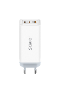 SAVIO LA-07 GaN 65W síťová nabíječka, USB, QC4.0+, PD 3.0, bílá Obrázok pre SAVIO LA-07 GaN 65W síťová nabíječka, USB, QC4.0+, PD 3.0, bílá