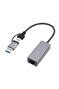 Gembird A-USB3AC-LAN-01 USB 3.1 + gigabitový síťový adaptér typu C, vesmírně šedá Obrázok pre Gembird A-USB3AC-LAN-01 USB 3.1 + gigabitový síťový adaptér typu C, vesmírně šedá