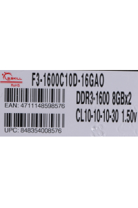 Obrázok pre G.Skill 16GB PC3-12800 Kit paměťový modul 2 x 8 GB DDR3 1600 MHz