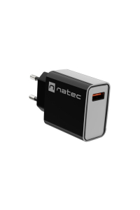 Obrázok pre SÍŤOVÁ NABÍJEČKA NATEC RIBERA USB-A 18W ČERNÁ