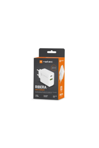 NATEC SÍŤOVÁ NABÍJEČKA RIBERA USB-A+USB-C 20W PD Obrázok pre NATEC SÍŤOVÁ NABÍJEČKA RIBERA USB-A+USB-C 20W PD