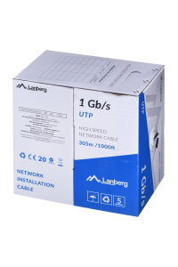 LANBERG UTP KABEL 1GB/S 305M DRÁT CCA ČERNÝ Obrázok pre LANBERG UTP KABEL 1GB/S 305M DRÁT CCA ČERNÝ