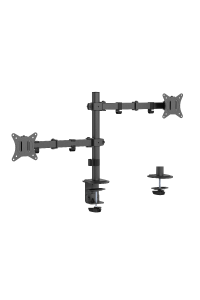 Gembird MA-D2-03 Nastavitelné dvojité rameno monitoru na stůl, 17”-32”, černé Obrázok pre Gembird MA-D2-03 Nastavitelné dvojité rameno monitoru na stůl, 17”-32”, černé