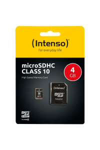 Obrázok pre INTENSO Micro SDHC Karta 4GB CL10 + Adaptér