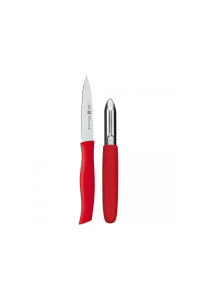 Obrázok pre Nôž na krájanie / lúpanie a oberačka na zeleninu TWIN GRIP , červený, Zwilling