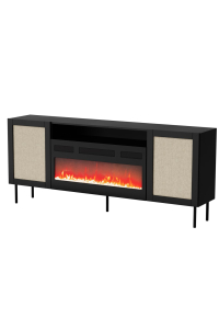 Obrázok pre JUTA EF komoda + elektrický krb 202x39,5x85 černá + linol calabria