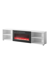 Obrázok pre RTV skříň POLO 200x33x50,5 bílá + krb černá
