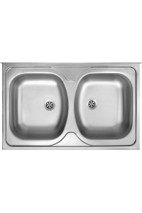 Obrázok pre 2-bowl steel sink - overlay