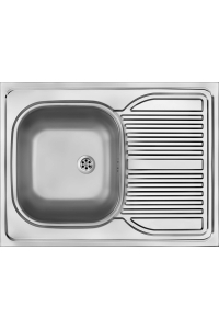 1-bowl steel sink with drainer - overlay Obrázok pre 1-bowl steel sink with drainer - overlay