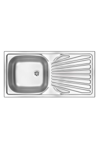 1-bowl steel sink with drainer Obrázok pre 1-bowl steel sink with drainer