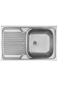 Obrázok pre 1-bowl steel sink with drainer on the left side - overlay
