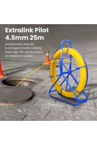 Obrázok pre Extralink Pilot 4.5mm 25m | Cable pulling rod | glass fibre FRP, d. 4.5mm, l. 25m, yellow