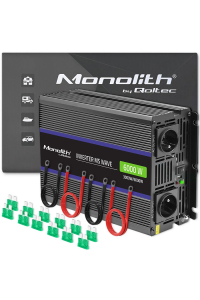 Qoltec 51929 Monolitní měnič napětí 6000 MS Wave | 12V až 230V | 3000/6000 | USB Obrázok pre Qoltec 51929 Monolitní měnič napětí 6000 MS Wave | 12V až 230V | 3000/6000 | USB