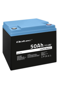 Qoltec 53704 LiFePO4 lithium-železofosfátová baterie | 12,8V | 50Ah | 640Wh | BMS Obrázok pre Qoltec 53704 LiFePO4 lithium-železofosfátová baterie | 12,8V | 50Ah | 640Wh | BMS