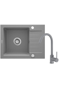 Granite sink with 1-bowl faucet with drainer Obrázok pre Granite sink with 1-bowl faucet with drainer
