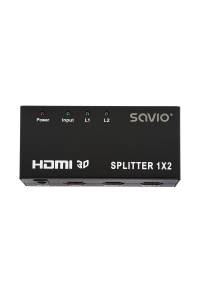 Savio CL-42 videorozdělovač HDMI 2x HDMI Obrázok pre Savio CL-42 videorozdělovač HDMI 2x HDMI