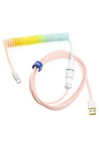 Ducky Premicord Cotton Candy Coiled Cable, USB Typ C auf Typ A - 1,8m Obrázok pre Ducky Premicord Cotton Candy Coiled Cable, USB Typ C auf Typ A - 1,8m