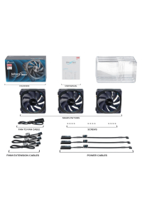 Seasonic MagFlow 3-Fan Kit Počítačová skříň Ventilátor 12 cm Černá 3 kusů Obrázok pre Seasonic MagFlow 3-Fan Kit Počítačová skříň Ventilátor 12 cm Černá 3 kusů
